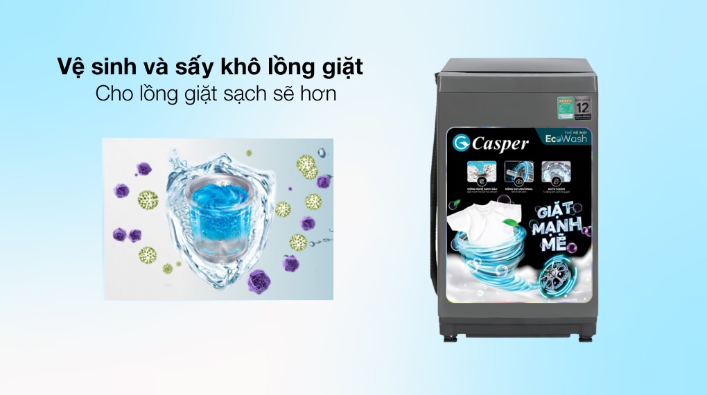 Máy giặt Casper WT-8NG2 lồng đứng 8kg