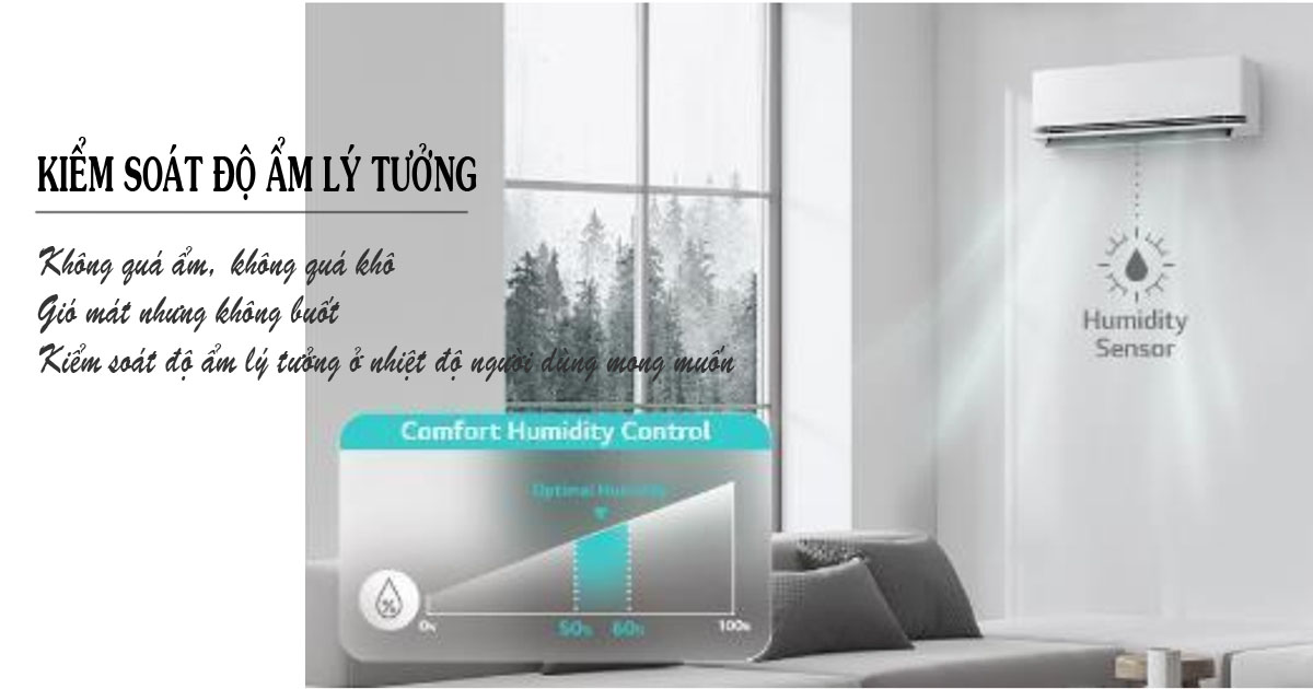 Điều hòa LG 2 chiều 18.000BTU inverter IDH M1 kiểm soát độ ẩm